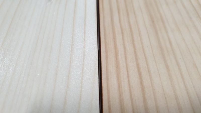 Выравнивание разнотона древесины с помощью двухкомпонентного отбеливателя